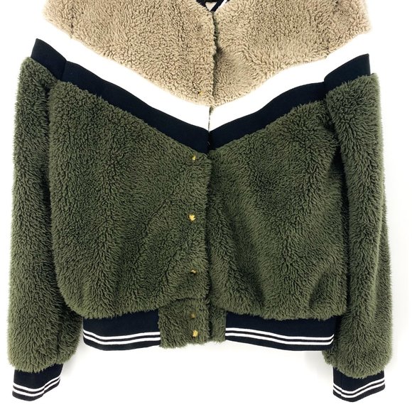 EMORY PARK Chevron ColorBlock Sherpa Bomber Jacket - Picture 7 of 16